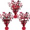 3 Pcs Graduation Table Centerpieces - Balloon Weight Centerpieces Blue Glitter Foil Graduate Cap Centerpieces for 2025 Graduation Party Table Decorations (red)